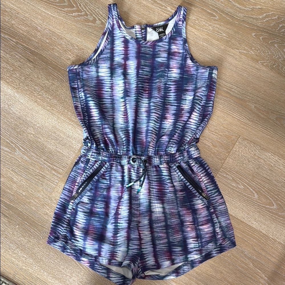 Athleta Blue and Purple Jumpsuit with Elastic Waist
